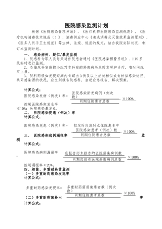 2025年医院感染监测计划
