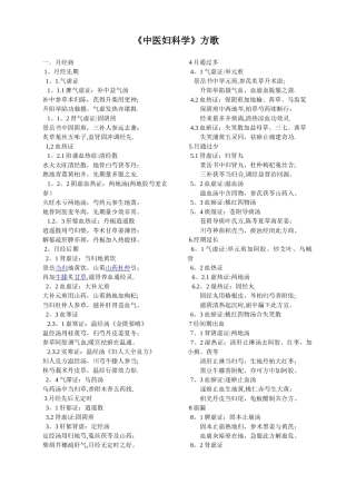 2025年中医妇科学方歌大全