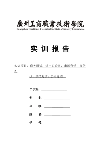 2025年实训报告范文