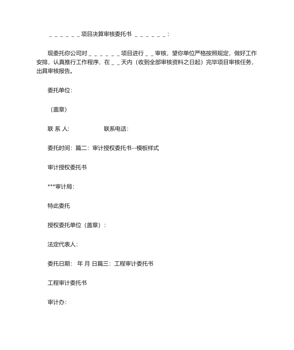 2025年审计委托书_第1页