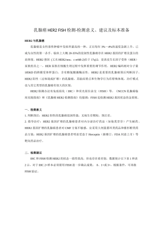 2025年乳腺癌HER2FISH检测、判读及报告
