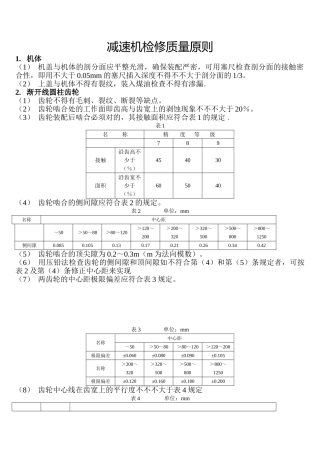 2025年减速机检修质量标准