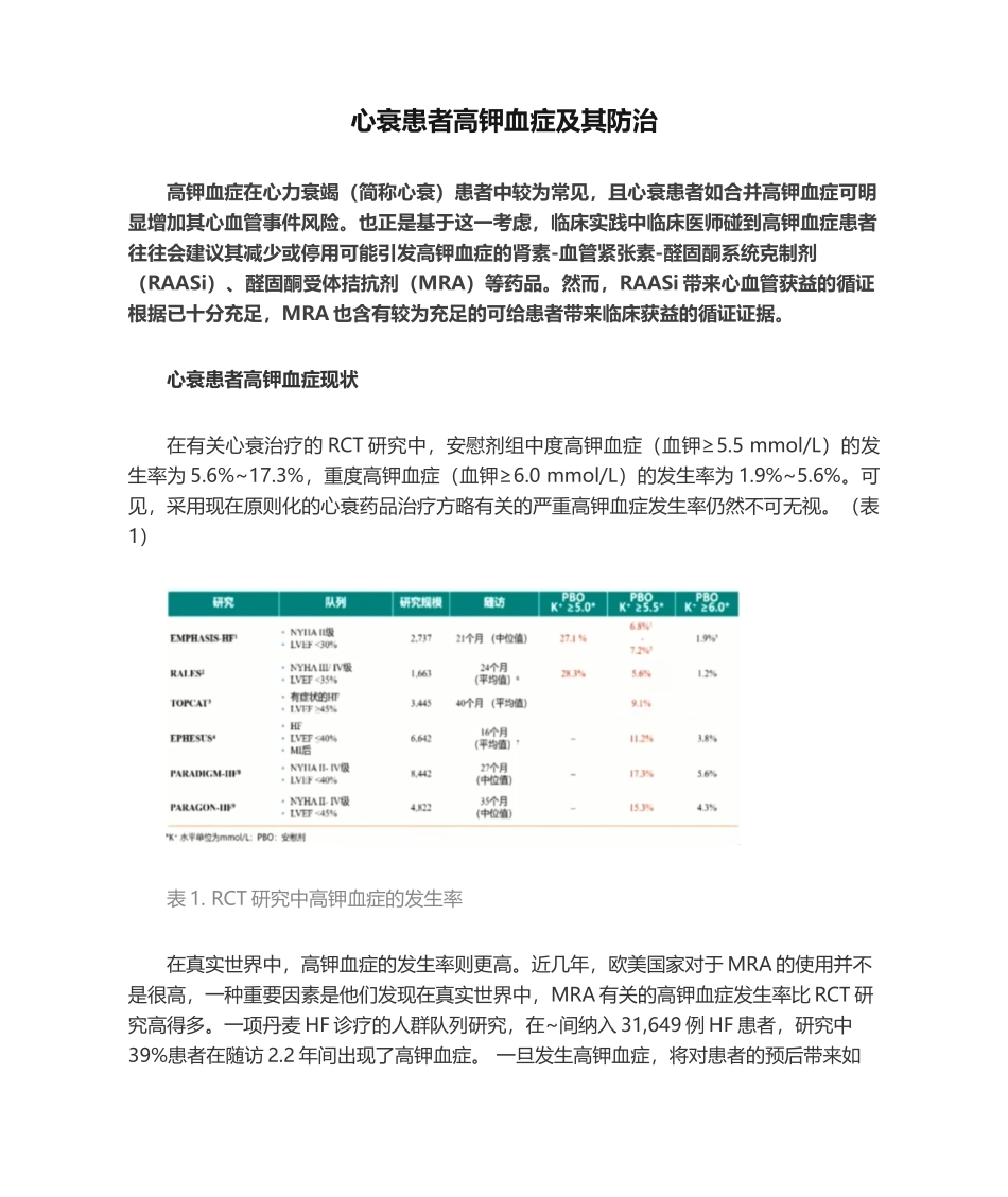 2025年心衰患者高钾血症及其防治_第1页