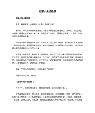 2025年逃家小兔读后感