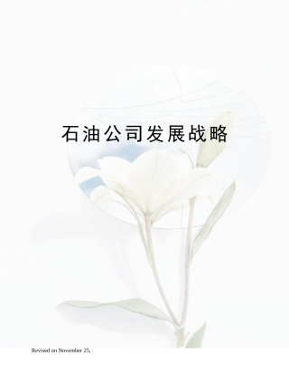 2025年石油企业发展战略