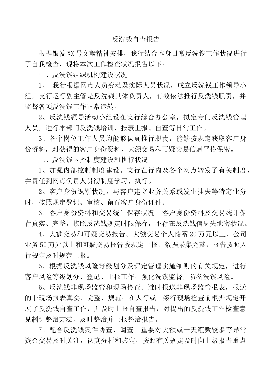 2025年反洗钱自查报告_第1页