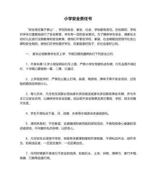 2025年小学安全责任书