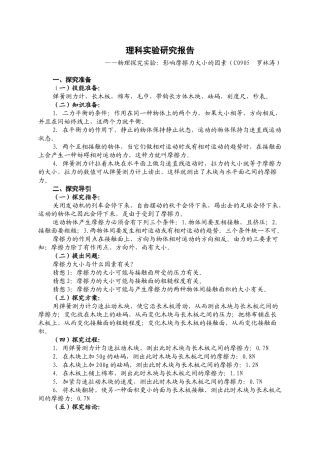 2025年理科实验研究报告