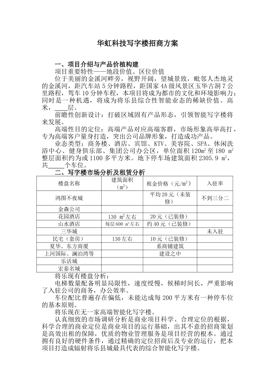 2025年写字楼招商方案_第1页