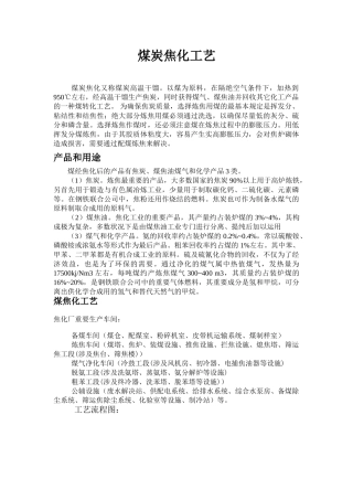 2025年煤的焦化工艺