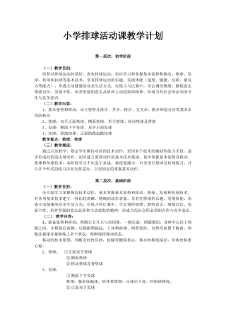 2025年排球教学计划