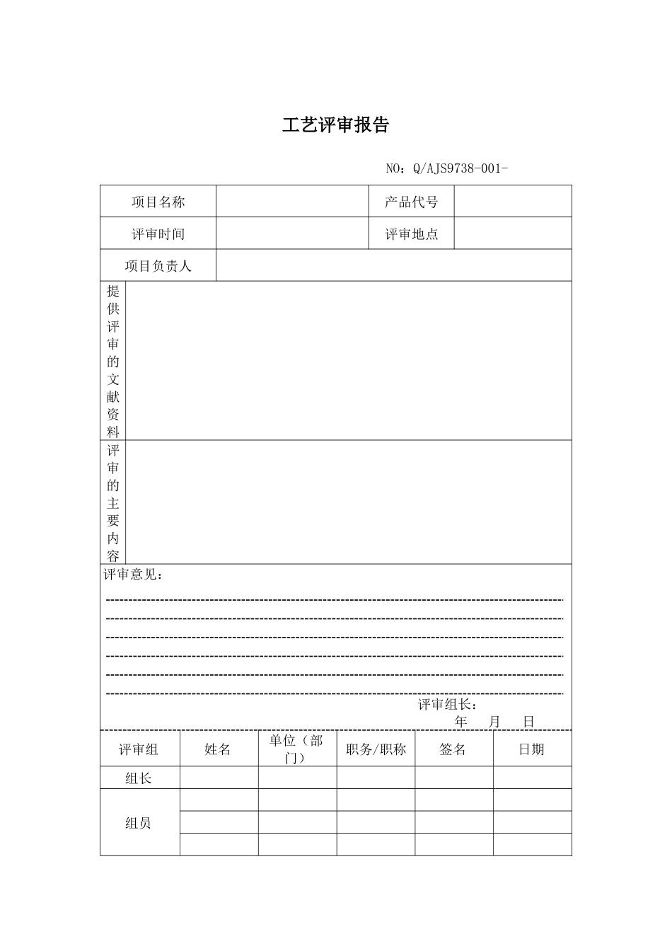 2025年工艺评审报告_第1页