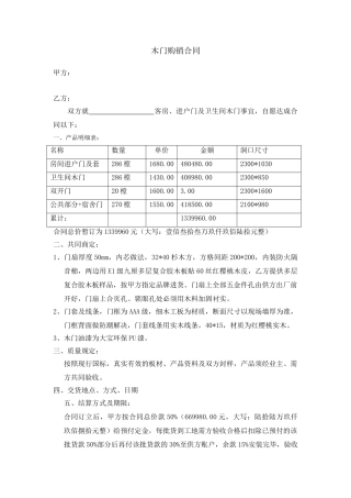 2025年木门购销合同