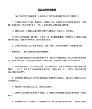 2025年药品效期管理制度