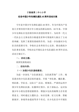 2025年少先队活动方案