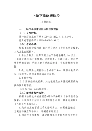 2025年上睑下垂临床路径