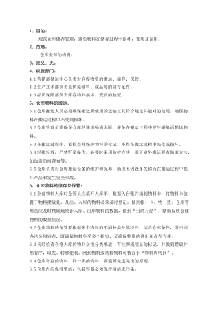 2025年物料仓储管理制度