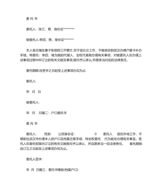 2025年落户委托书