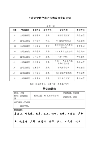 2025年质量管理体系培训记录