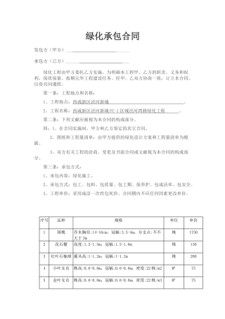 2025年绿化承包合同