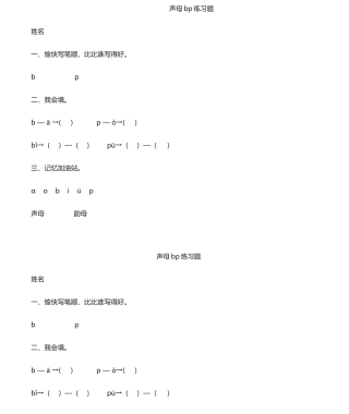 2025年声母bp练习题