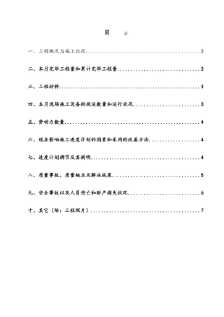 2025年市政道路施工月报