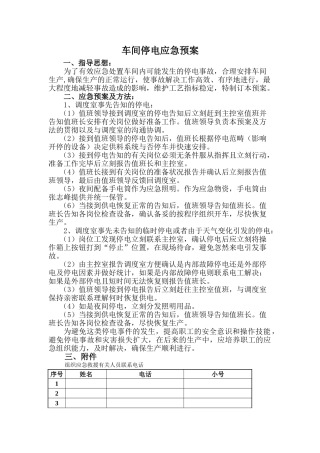 2025年停电应急应急预案