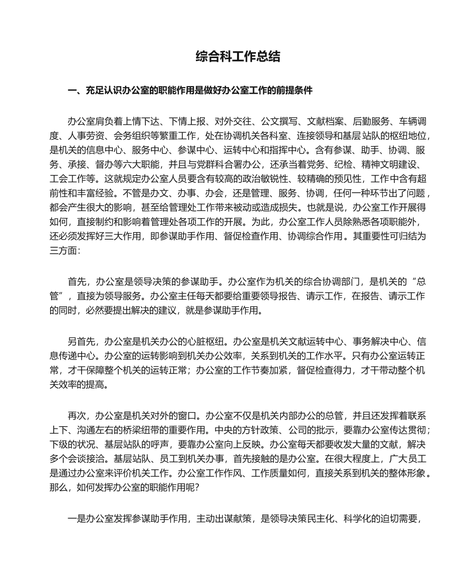 2025年综合科工作总结_第1页