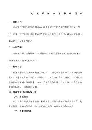 2025年起重吊装专项应急预案