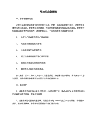 2025年马拉松应急预案