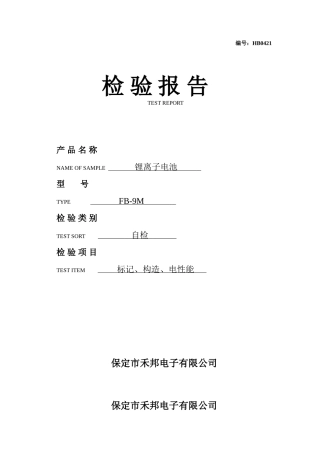 2025年锂电池检验报告