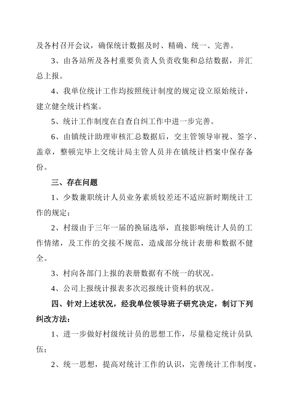 2025年统计工作自查报告_第2页