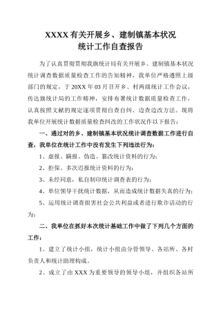 2025年统计工作自查报告