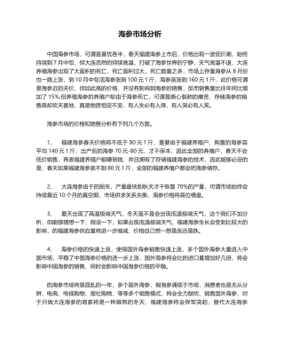 2025年海参市场分析