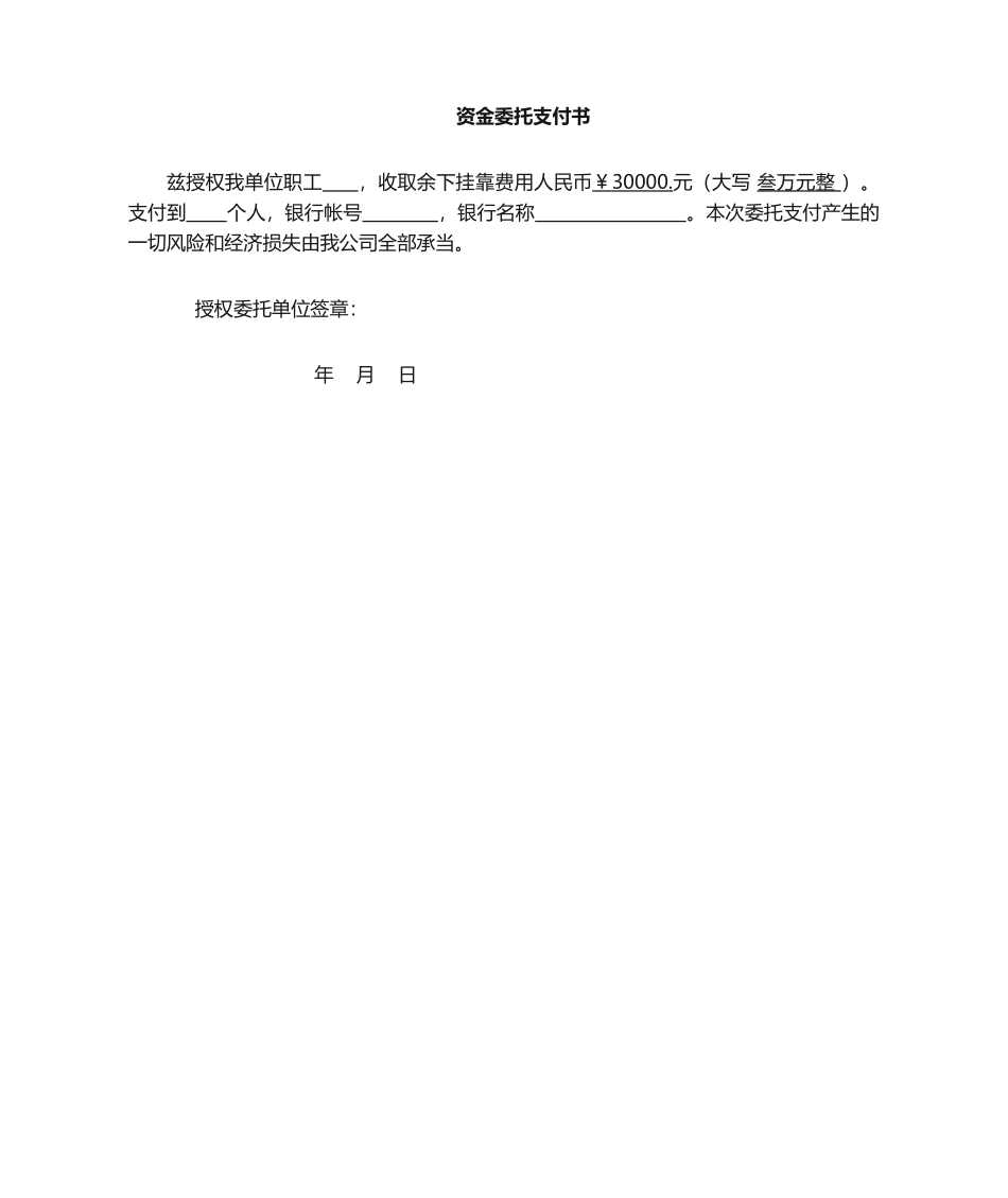 2025年资金委托书_第1页