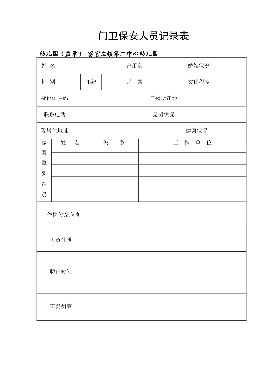 2025年门卫保安人员登记表_第1页