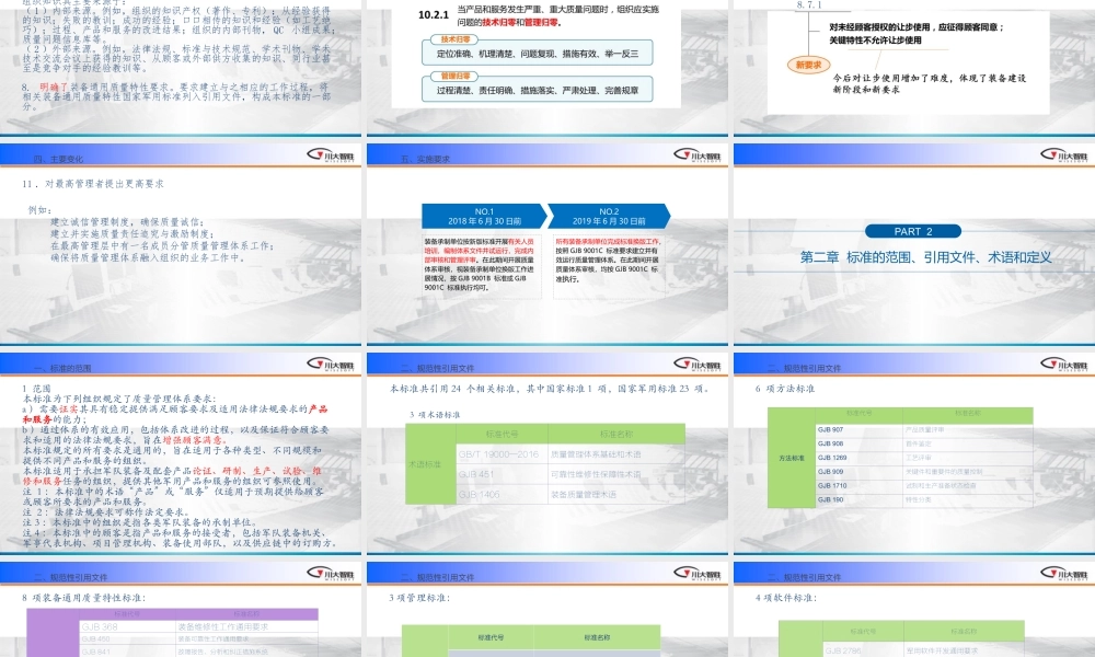 GJB9001C质量管理体系要求——培训专题培训课件