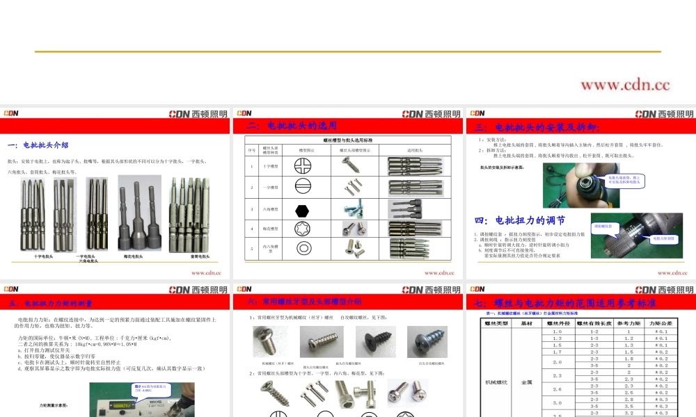 电批批头的分类及使用标准