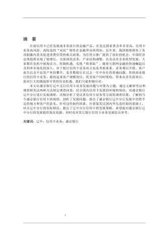 盛京银行辽中支行信用卡业务发展问题与对策分析
