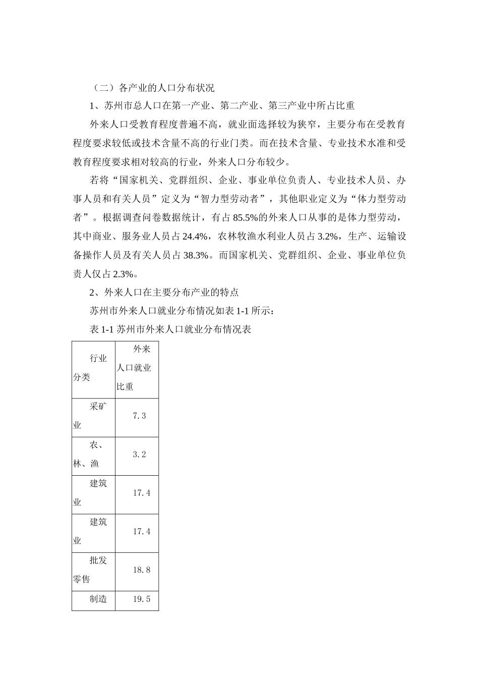 社会学专业 外来流动人口对苏州市地区经济的影响_第2页