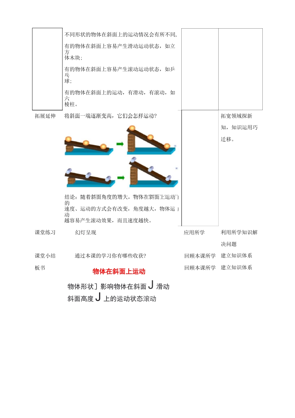 (教科版)小学科学三年级下册1.4物体在斜面上运动教案_第3页