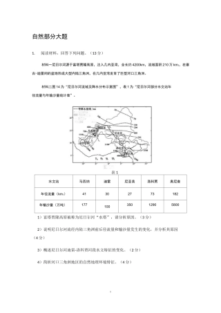 地理高考自然地理大题部分一轮复习必备
