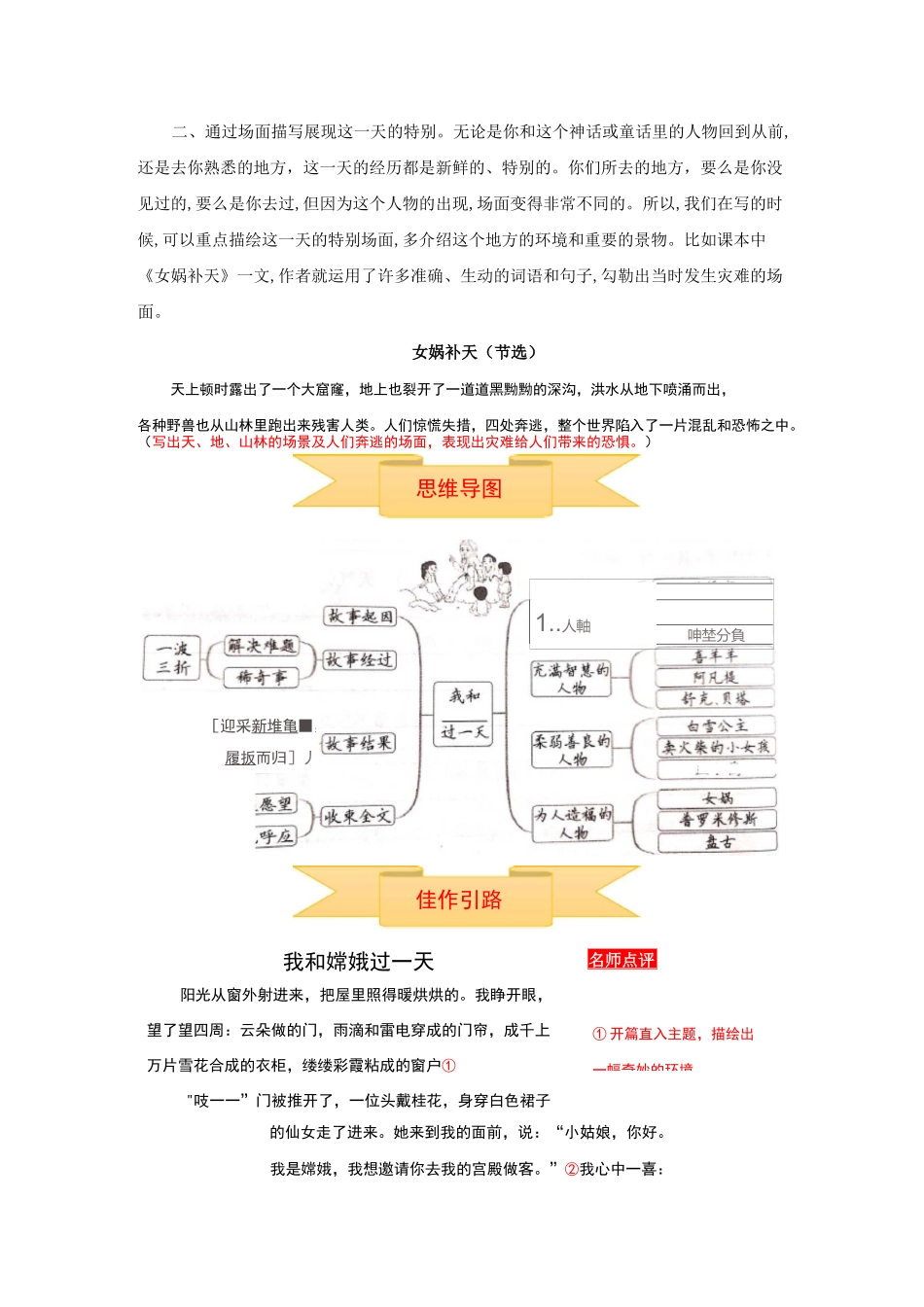 四年级上册语文作文 写作指导+思维导图+病文升格 第四单元 我和______过一天(部编版)_第3页