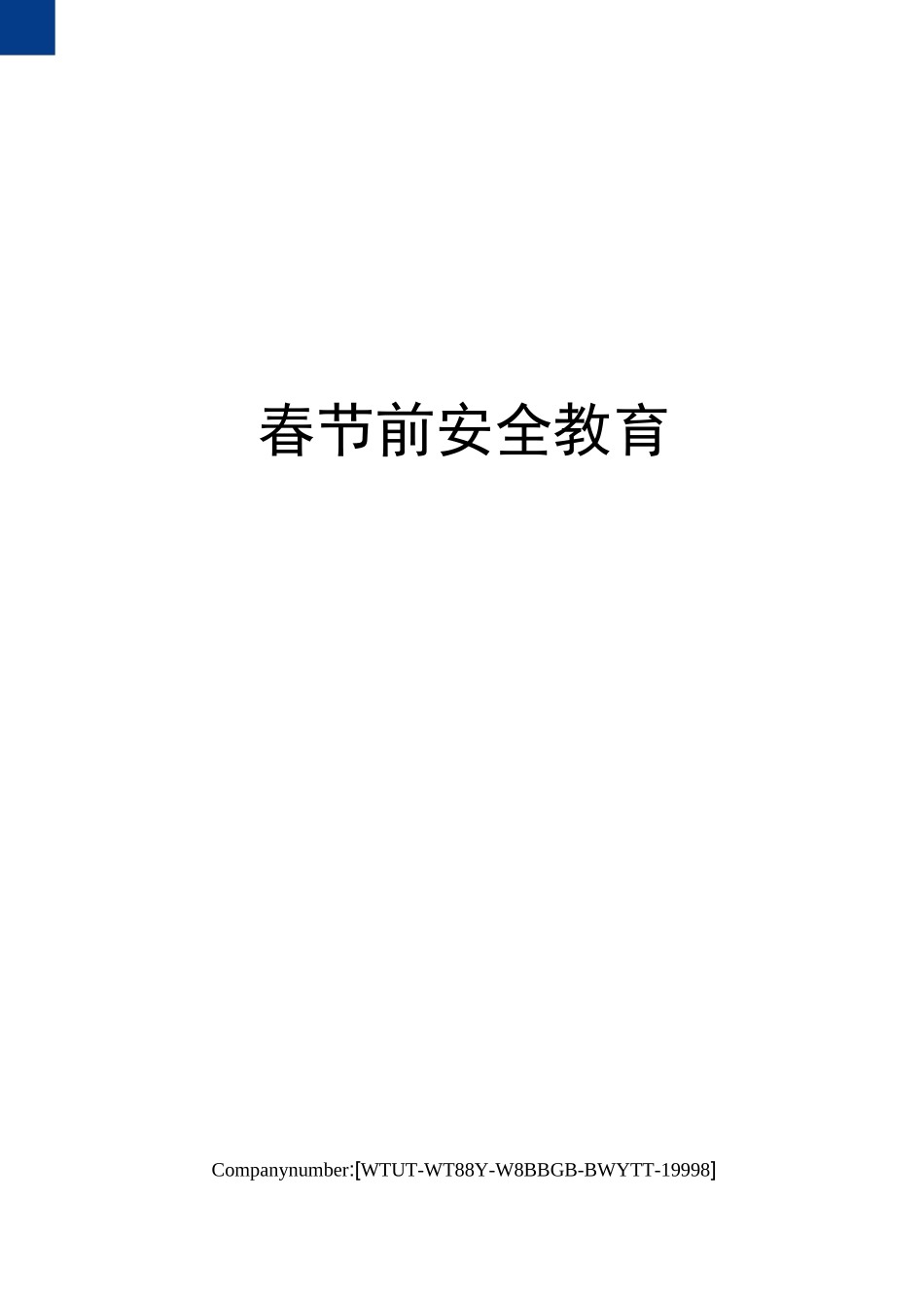 春节前安全教育_第1页