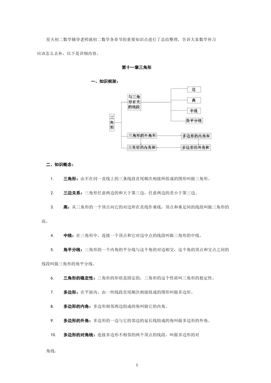 初二数学知识点总结,初二数学怎么补习？_第1页