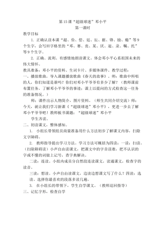 超级球迷邓小教案