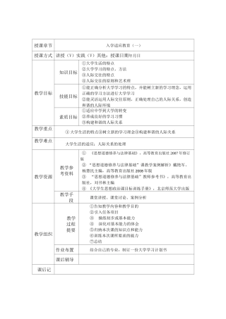 课程思政教学设计模板