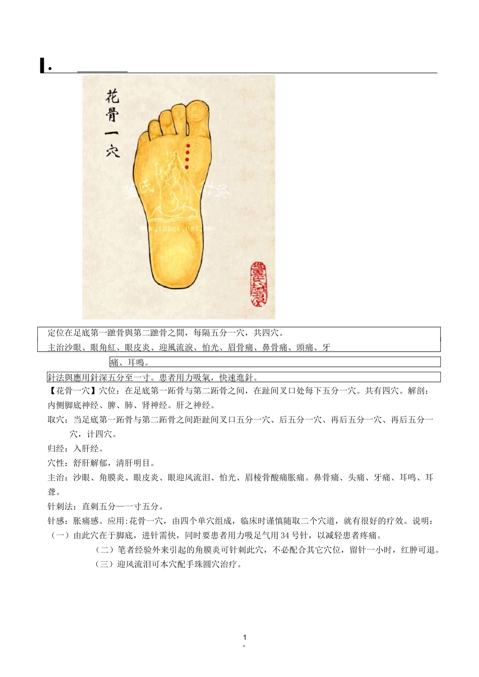 董氏针灸五五脚趾部位_第1页