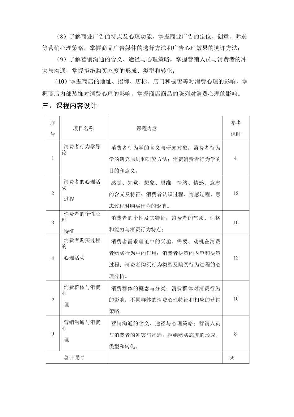 《消费者行为学》课程标准课程信息_第3页