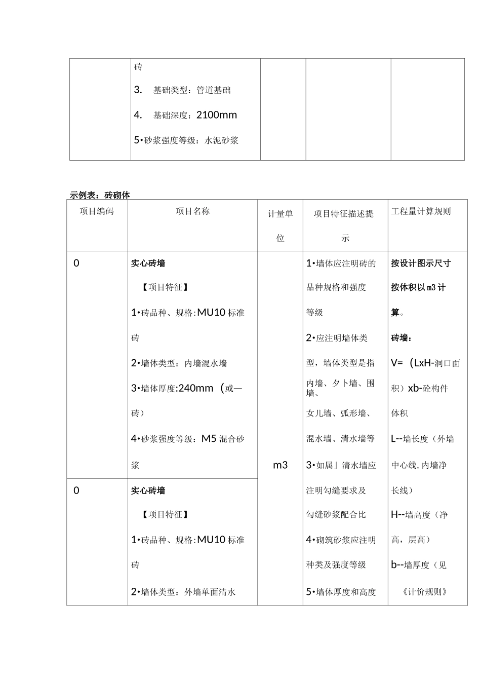 《砌筑工程项目特征描述与工程量计算规则》_第3页